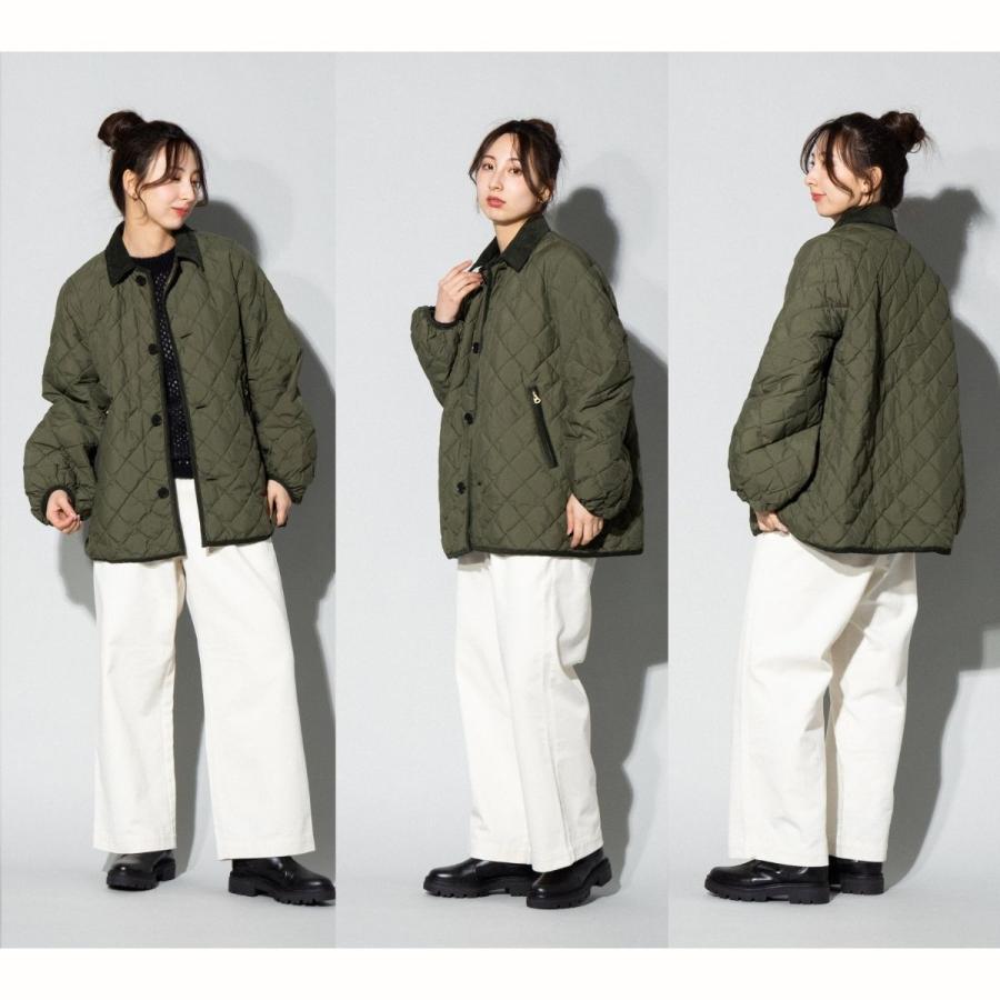【美品】Gymphlex キルトダウンコート．フード付き　オリーブグリーン 美品】Gymphlex キルトダウンコート．フード付き オリーブグリーンの