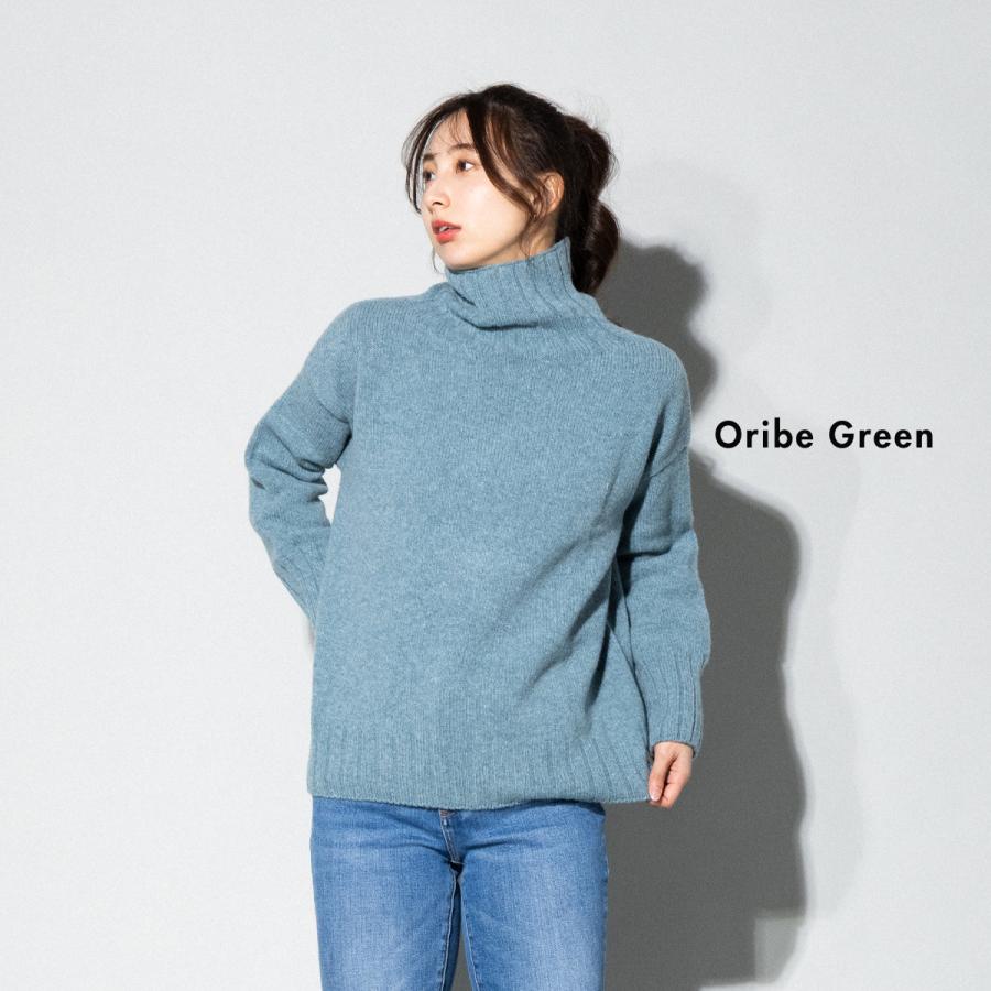 アイランドタイド  Tides ラムズウール タートルネック ニット セーター プルオーバー レディース 秋 冬 長袖 リブ編み ふんわり 透け感なし ブリティッシュニット イギリス EY-18334 ISLAND TIDES（アイランドタイド） ラムズウール タートルネック