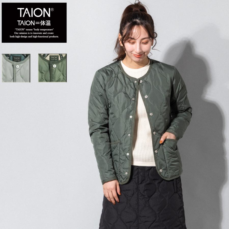 タイオン TAION MILITARY CREW NECK DOWN JKT ミリタリー クルーネック ダウンジャケット レディース 秋 冬 アウター ダウンジャケット TAION-W104B2ML-1 TAION（タイオン） TAION MILITARY CREW NECK DOWN JKT ミリタリー
