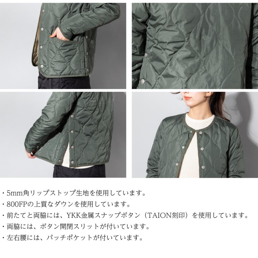 TAION タイオン TAION MILITARY CREW NECK DOWN JKT ミリタリー クルーネック ダウンジャケット レディース 秋 冬 アウター ダウンジャケット TAION-W104B2ML-1 スポーツマリオ Yahoo 店 - 通販 - Yahoo ショッピング