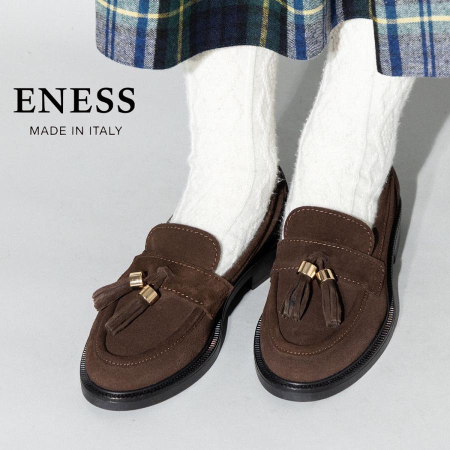 エネス ENESS スエードタッセルローファー レディース 革靴 ローヒール 牛革 フラットソール スウェード トラッド 上品 シンプル きれいめ ST-4823-SU eness（エネス） スエードタッセルローファー レディース 革靴