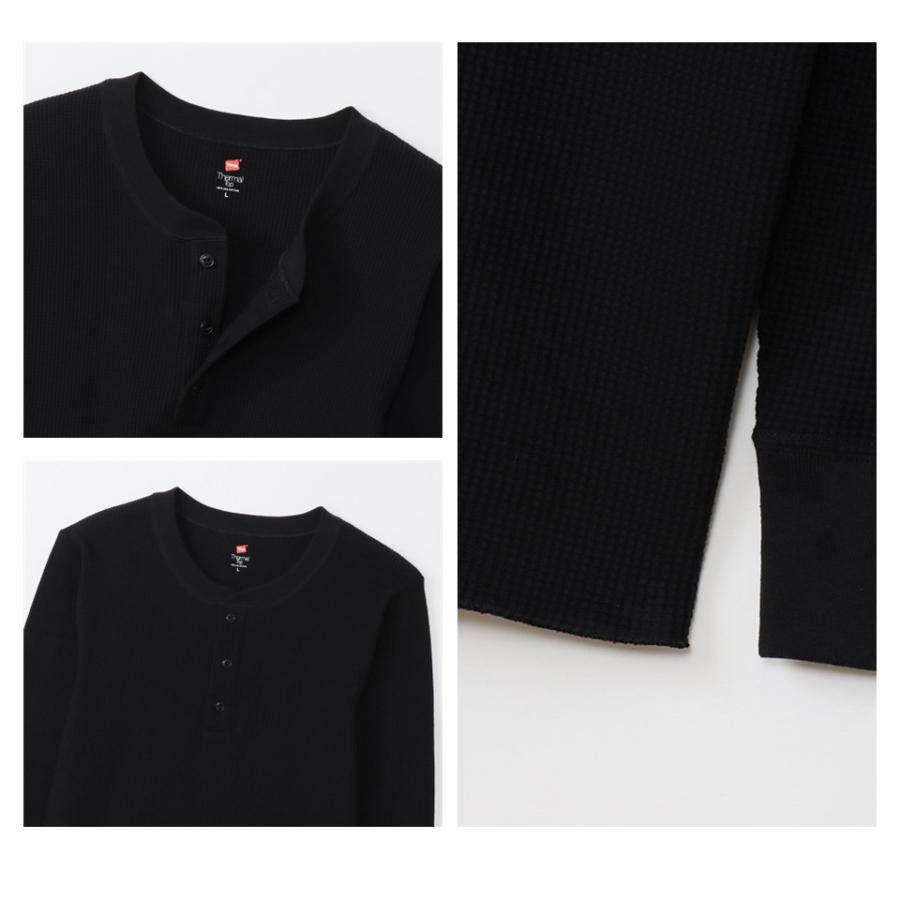 ヘインズ Hanes サーマルトップ ヘンリーネックロングスリーブ 25FW
