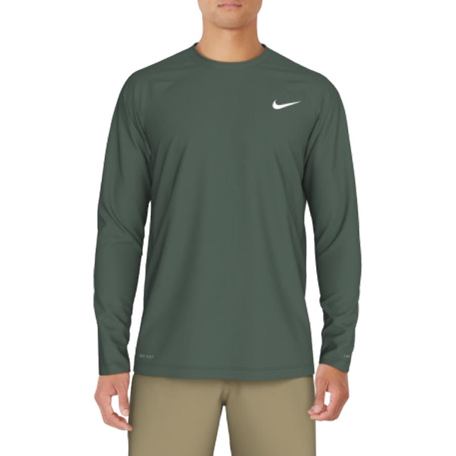 Nike Go FleD XL メッシュウェア ダークグリーン NIKE（ナイキ） エッセンシャル ロングスリーブ ハイドロガード メンズ