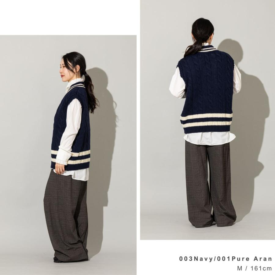 【新品、タグ付き】Oldderby Knitwear、Vネックニットプルオーバー Oldderby Knitwear(オールドダービーニットウェア)Vネックケーブル