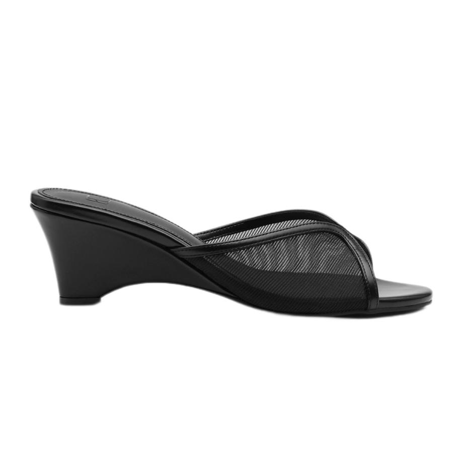 エピュレ EPURE ROSI Net Wedge Mules レディース ブラック ミュール
