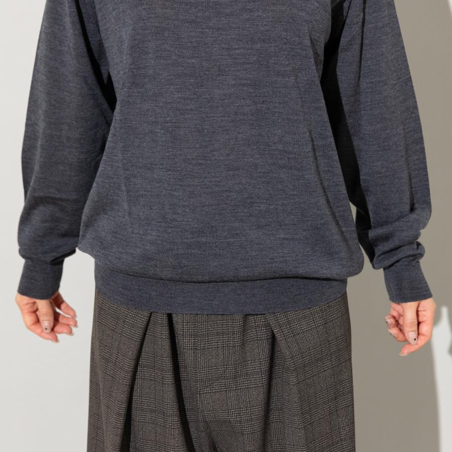 ジョンスメドレー JOHN SMEDLEY シングルモックネック長袖ニットプルオーバー 30G メンズ レディース メリノウール ハイゲージ 無地 上品 A4802_14