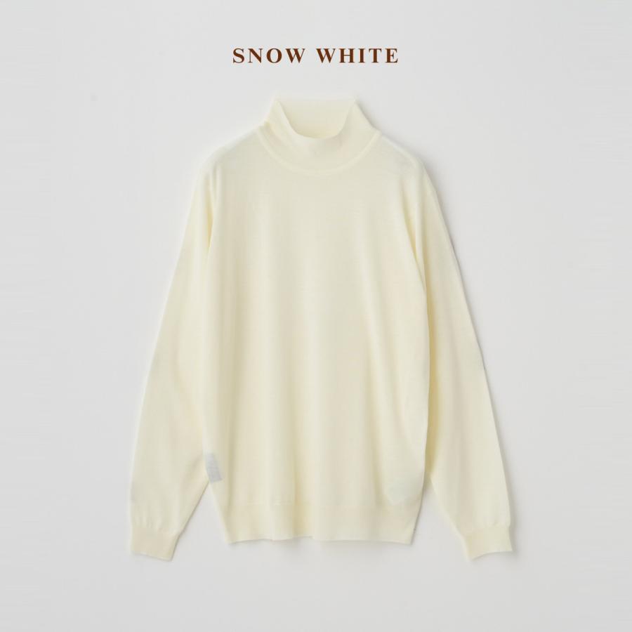 ジョンスメドレー JOHN SMEDLEY シングルモックネック長袖ニットプルオーバー 30G メンズ レディース メリノウール ハイゲージ 無地 上品 A4802_4