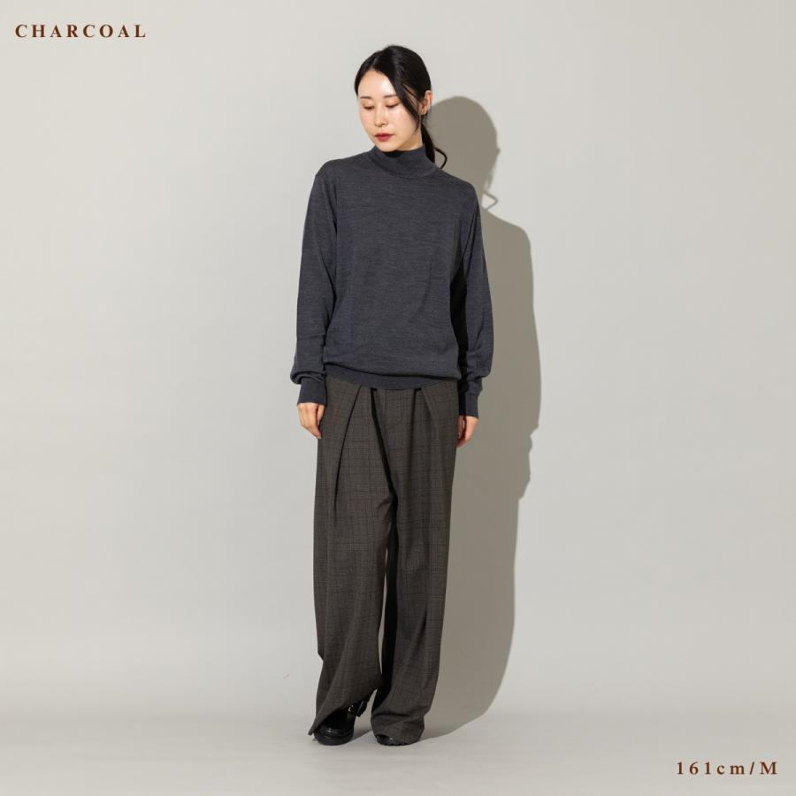 ジョンスメドレー JOHN SMEDLEY シングルモックネック長袖ニットプルオーバー 30G メンズ レディース メリノウール ハイゲージ 無地 上品 A4802_5