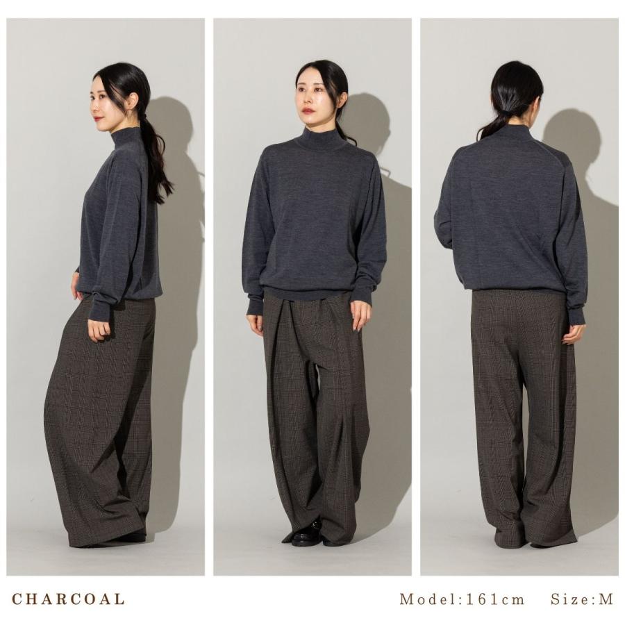 ジョンスメドレー JOHN SMEDLEY シングルモックネック長袖ニットプルオーバー 30G メンズ レディース メリノウール ハイゲージ 無地 上品 A4802_8