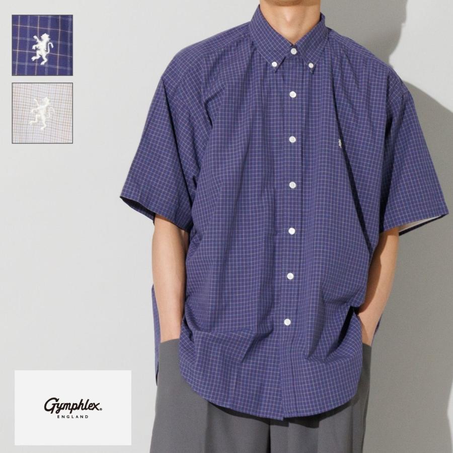 ジムフレックス GYMPHLEX コットンツイル ボタンダウン半袖シャツ