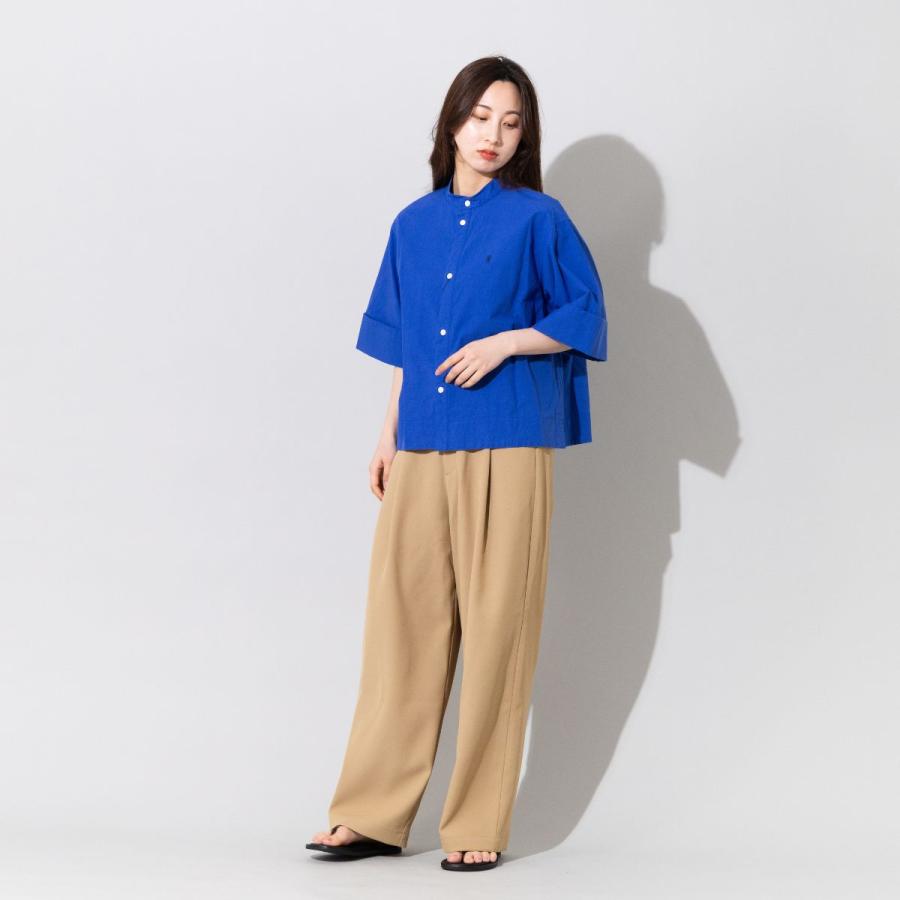 ジムフレックス GYMPHLEX タイプライター スタンドカラー半袖シャツ