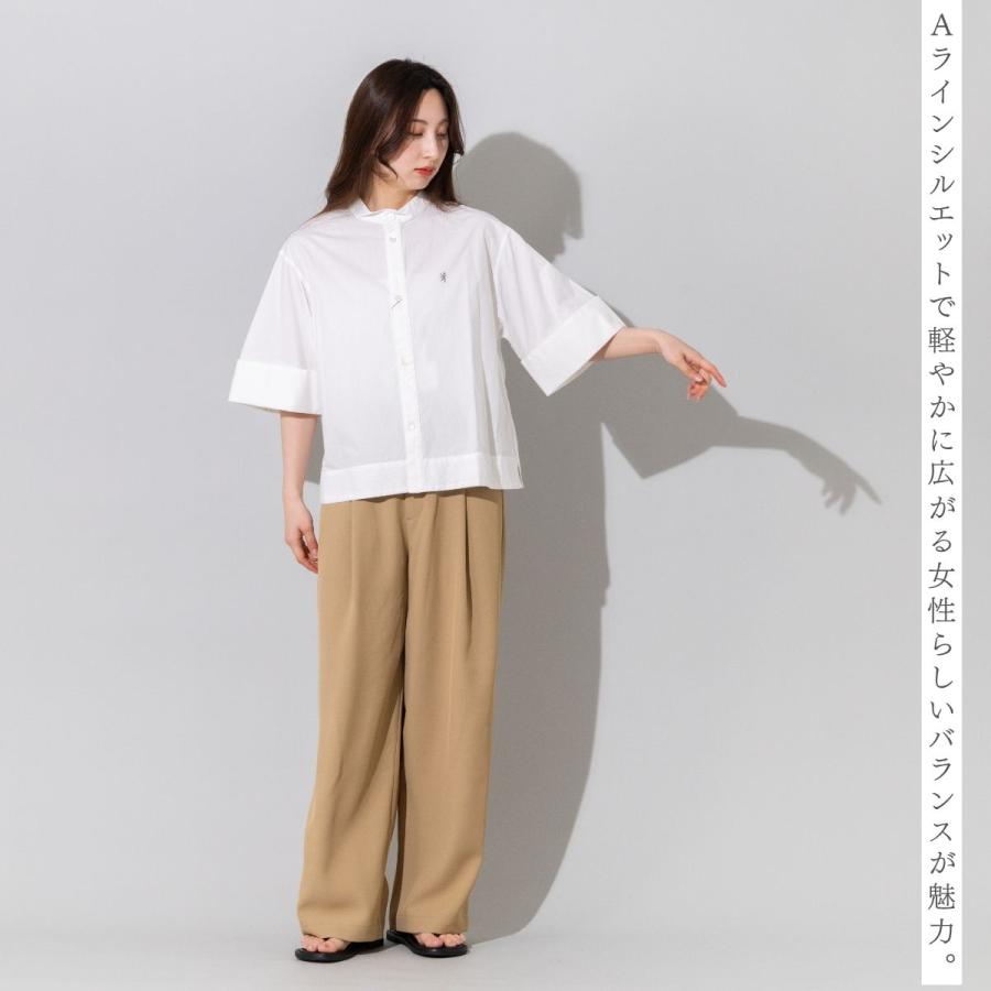 ジムフレックス GYMPHLEX タイプライター スタンドカラー半袖シャツ