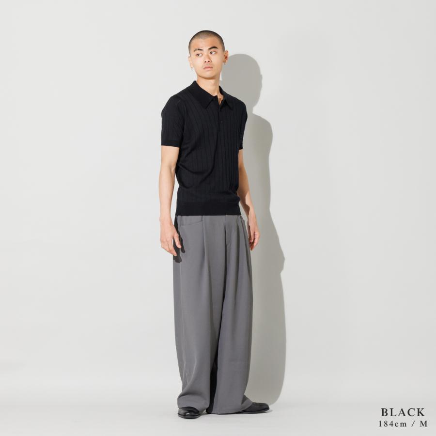John Smedley ジョンスメドレー 半袖ニットポロシャツ　ブラック　M JOHN SMEDLEY（ジョンスメドレー） JOHN SMEDLEY WILLIAMS メンズ 半袖