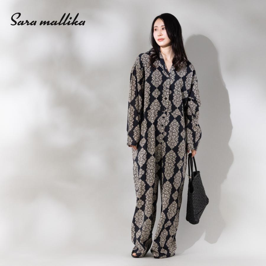 Sara mallika オールインワン sara mallika（サラ マリカ） コットンジオメトリックプリント