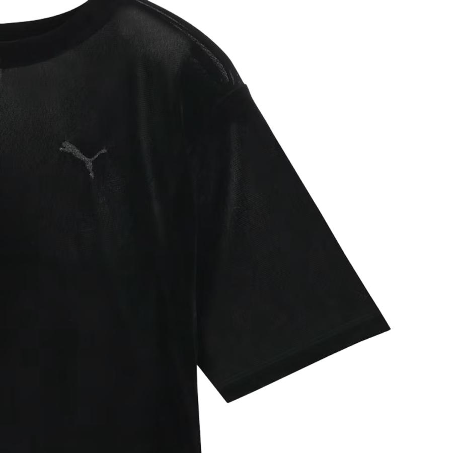 プーマ PUMA ESS エレベーテッド ベロア メッシュ 半袖 Tシャツ レディース 春 夏 ブラック 黒 スポーツ フィットネス 半袖 Tシャツ 638500-01 | PUMA | 02