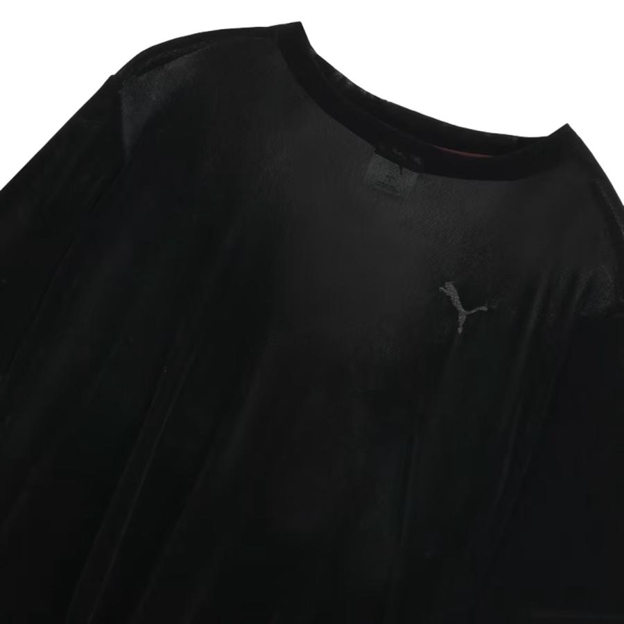 プーマ PUMA ESS エレベーテッド ベロア メッシュ 半袖 Tシャツ レディース 春 夏 ブラック 黒 スポーツ フィットネス 半袖 Tシャツ 638500-01 | PUMA | 04
