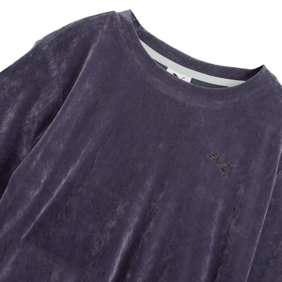 プーマ PUMA ESS エレベーテッド ベロア メッシュ 半袖 Tシャツ レディース 春 夏 パープル 紫 スポーツ フィットネス 半袖 Tシャツ 638500-35 | PUMA | 04