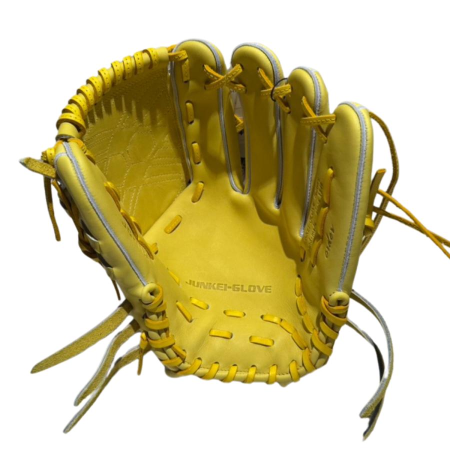 魚*い様 JUNKEI GLOVE 軟式用グローブ イエロー ジュンケイグラブ JUNKEI-GLOVE マリオオリジナル 硬式用グラブ 投手用