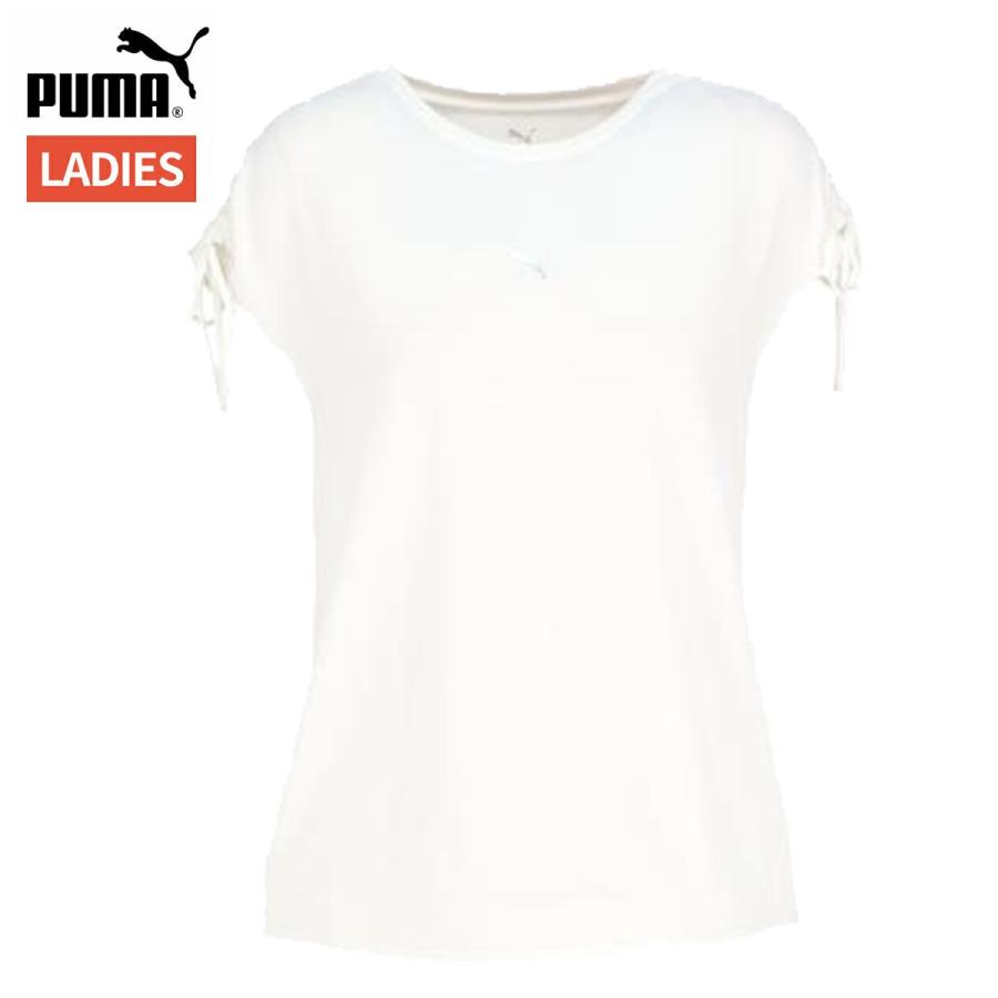 プーマ PUMA STUDIO SS TEE レディース 春 夏 ホワイト 白 スポーツ フィットネス 半袖 Tシャツ 529567-02 | PUMA