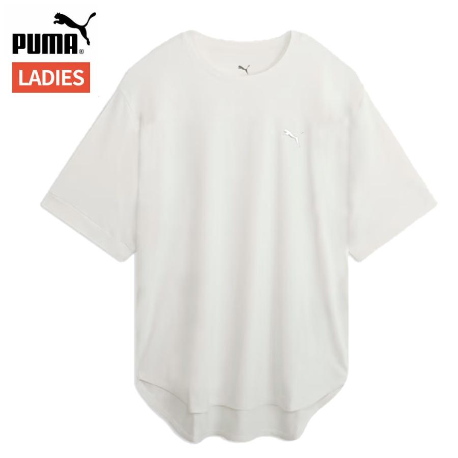 プーマ PUMA TAD JQ ブロック 半袖 Tシャツ レディース 春 夏 ホワイト 白 スポーツ フィットネス 半袖 Tシャツ 529582-02 | PUMA