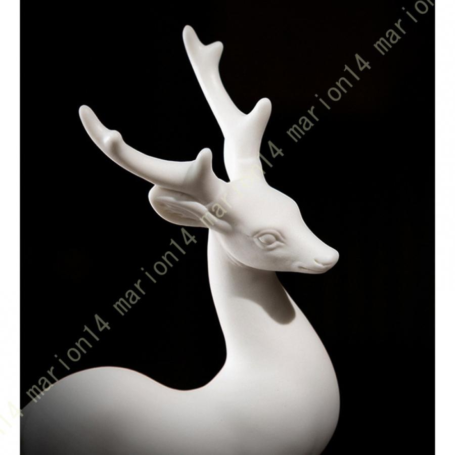 置物 鹿の置物 北欧 陶器 オーナメント鹿 恋人 彫刻 オブジェ 小像 彫刻 立像 ホームリビングルーム 寝室の装飾 インテリア 置き物 飾り 誕生日 プレゼント｜marion14｜23
