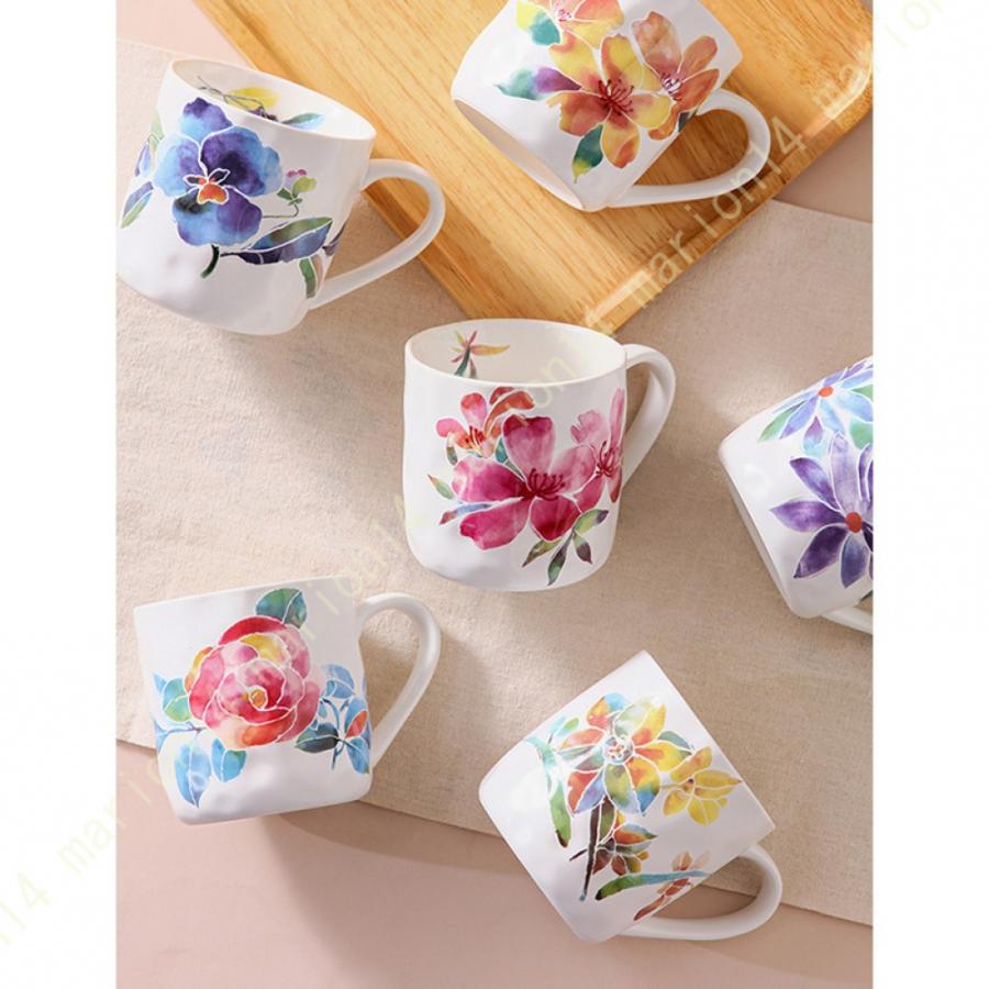 マグカップ 母 プレゼント ギフト 陶器 花柄 コーヒーカップ マグカップ 母 プレゼント ギフト 陶器 花柄 コーヒーカップ
