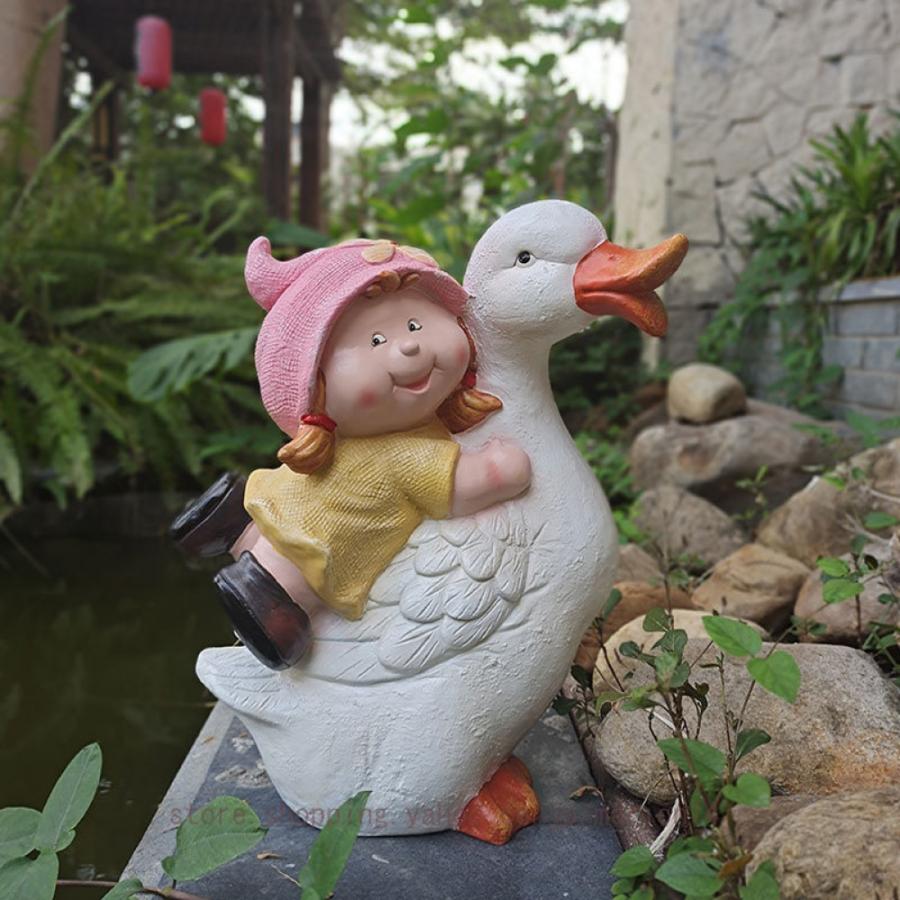 置物 動物 ガーデンオーナメント アヒル カントリー雑貨 インテリア 屋外 大きい アヒルの置物 デコレーション ガーデンオブジェ 庭 【セレクト】