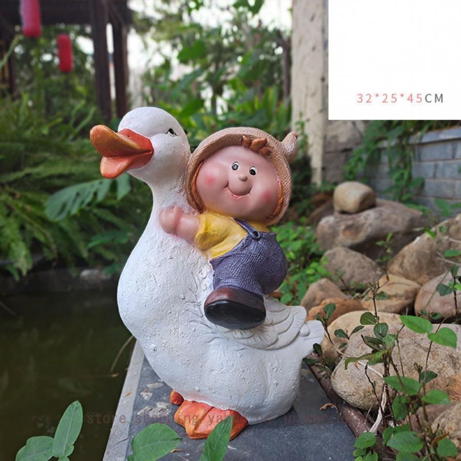 置物 動物 ガーデンオーナメント アヒル カントリー雑貨 インテリア 屋外 大きい アヒルの置物 デコレーション ガーデンオブジェ 庭 【セレクト】
