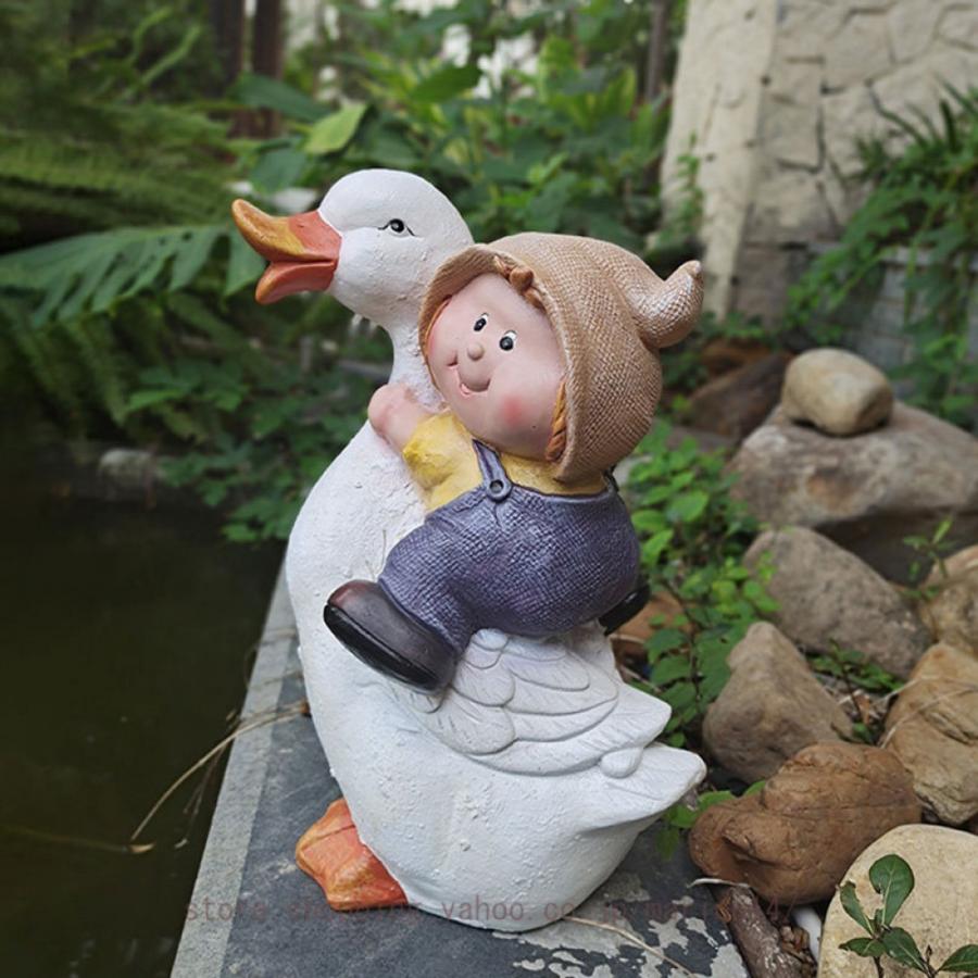 置物 動物 ガーデンオーナメント アヒル カントリー雑貨 インテリア 屋外 大きい アヒルの置物 デコレーション ガーデンオブジェ 庭 【セレクト】