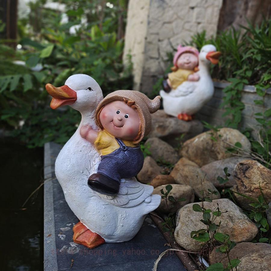 置物 動物 ガーデンオーナメント アヒル カントリー雑貨 インテリア 屋外 大きい アヒルの置物 デコレーション ガーデンオブジェ 庭 【セレクト】