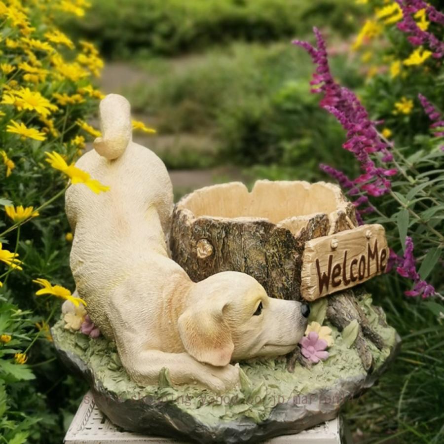 置物 かわいい 犬 多肉鉢 植木鉢 おしゃれ 屋外 防水 アニマル 動物 オーナメント インテリア アウトドア 部屋 【ルームランプ】 庭 デコレーション