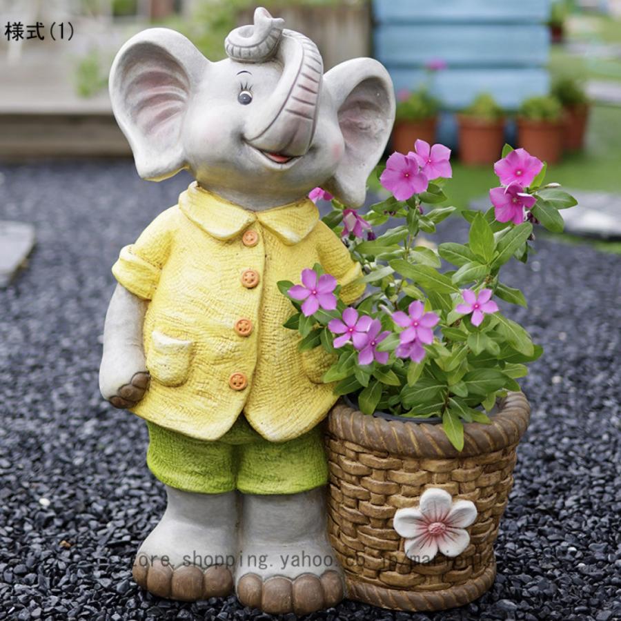 オブジェ 大きい 置物 アニマル ぞう 動物 オーナメント 癒しグッズ 可愛い オブジェ 花壇の置物 庭に置く おしゃれ 屋外装飾 オーナメント 【ランプラブラドールママ】