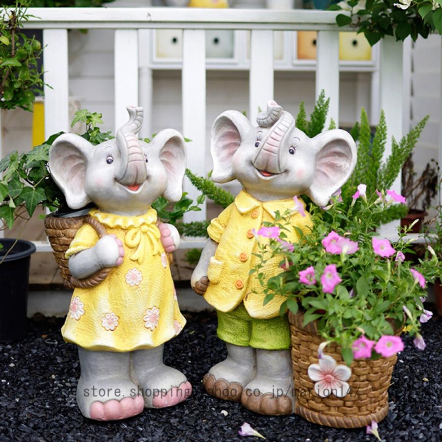 オブジェ 大きい 置物 アニマル ぞう 動物 オーナメント 癒しグッズ 可愛い オブジェ 花壇の置物 庭に置く おしゃれ 屋外装飾 オーナメント 【ランプラブラドールママ】