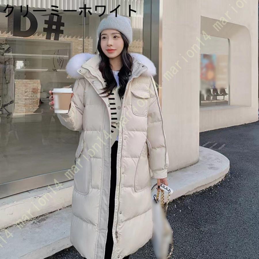 ダウンコート ファー付きフード ロング ダウン ジャケット 中綿 ダウンコート ファー付きフード ロング ダウン ジャケット 中綿