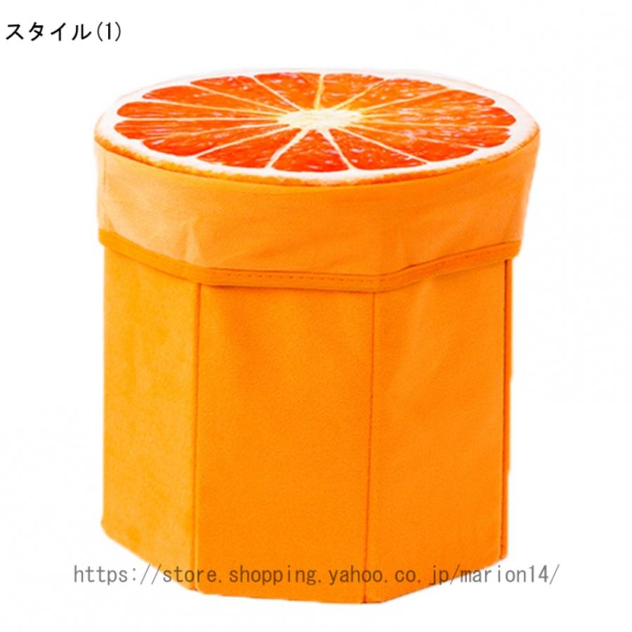 収納スツール 可愛い 果物形 スイカ オレンジ 折り畳み オットマン 簡単組立 フットスツール 収納ボックス ストレージチェア リネン 一人掛け 二人掛け｜marion14｜07