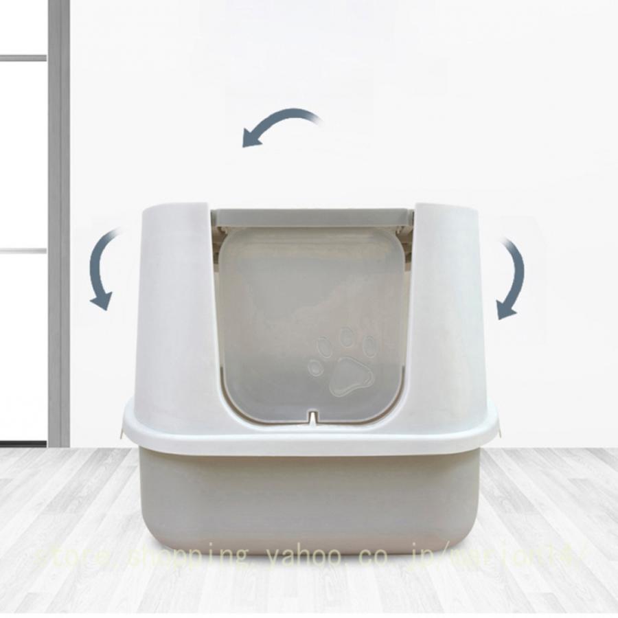 上から入る猫トイレ スコップ付き 猫砂が飛び散りにくい 固まる猫砂用 Lサイズ 猫 トイレ 上から猫トイレ ホワイト ピンク ブルー 散らからない 掃除｜marion14｜11