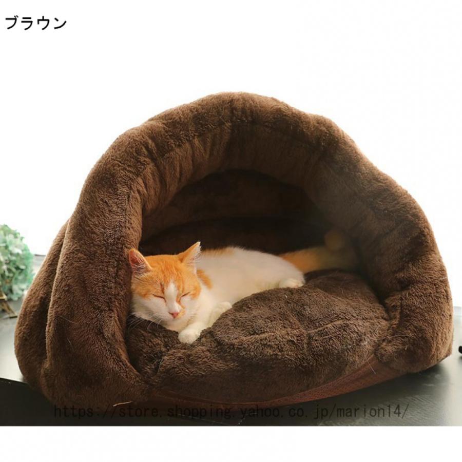 猫 寝袋 ペット用品 半密閉式 猫の巣 柔らかい ふわふわ 防寒保温 春 秋 夏 洗える 暖かい 居心地が良い オールシーズン 犬 猫用寝袋 ペット ベッド｜marion14｜13