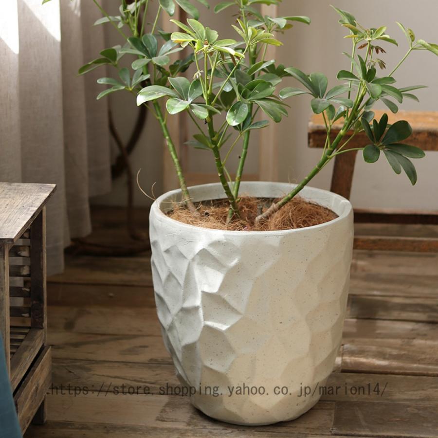 セメント製 植木鉢 観葉植物鉢 シンプル 北欧 大型 底穴付き 通気性