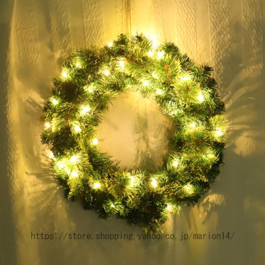 クリスマス リース オーナメント LEDライト付き ナチュラル クリスマス リース オーナメント LEDライト付き ナチュラル