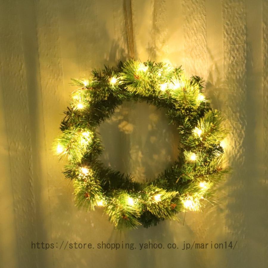 クリスマス リース オーナメント LEDライト付き ナチュラル クリスマス リース オーナメント LEDライト付き ナチュラル