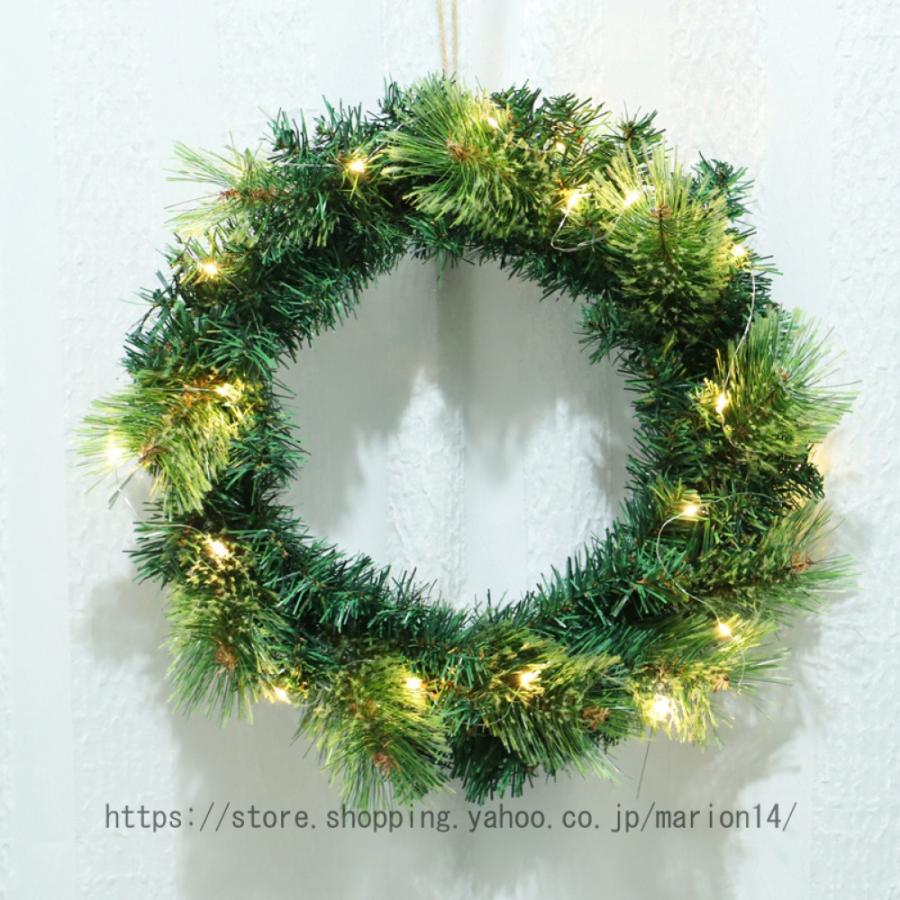 クリスマス リース オーナメント LEDライト付き ナチュラル クリスマス リース オーナメント LEDライト付き ナチュラル