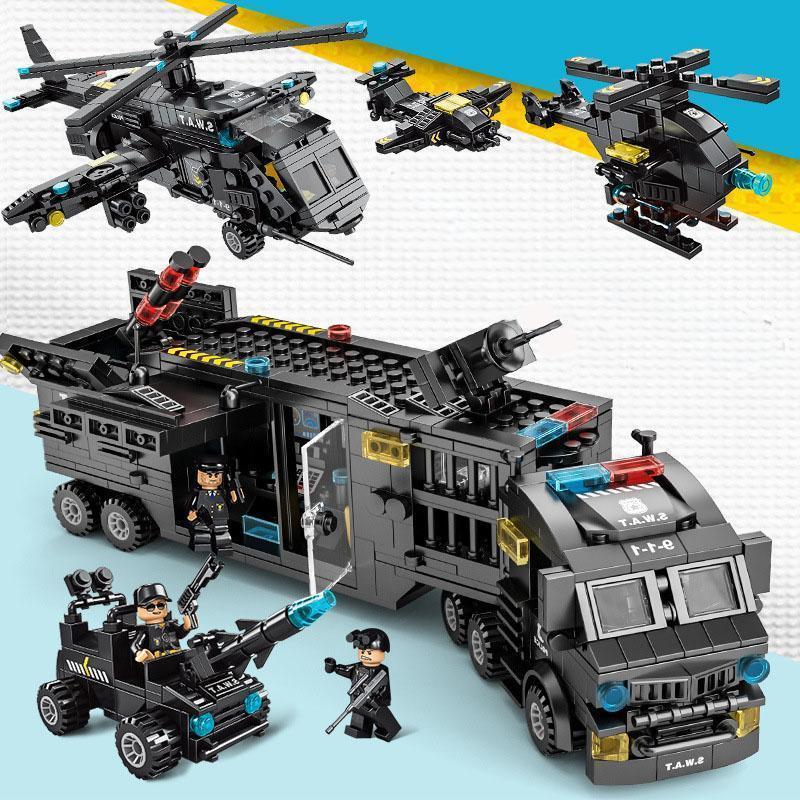 あす楽 レゴ互換ブロック ロボコップ 装甲車 戦闘機 LEGO互換品 SWAT 51種類変形可 ミニフィグ スワットチーム 知育玩具 ブロック 誕生日プレゼント 入園ギフト｜mariri-shop｜02