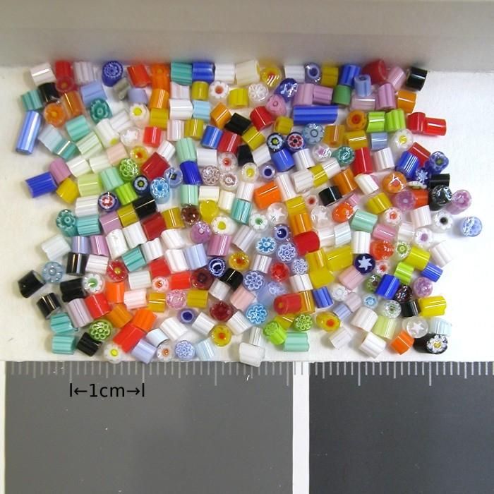 メール便可 BF38混色透明小（2〜3mm）ミルフィオリ10g膨張