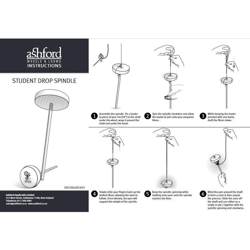 メール便可 ドロップスピンドル スチューデント 糸紡ぎゴマ ashford