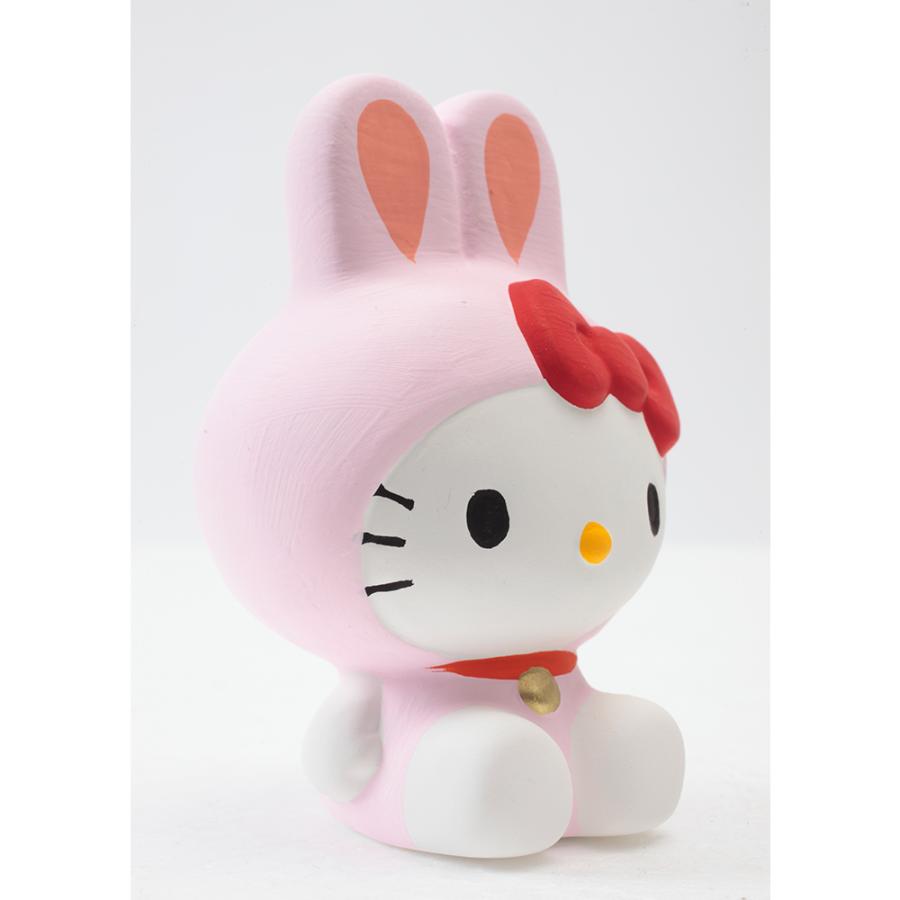 久月オリジナル 素焼 置物 干支着ぐるみ はろうきてぃ 卯 KT-006