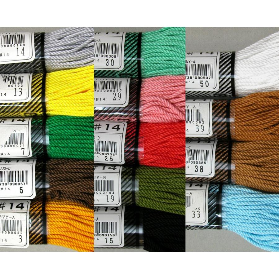 メール便可 マクラメ(染色) #14 約27m 綿100％ ダルマ手芸糸 ＊色を