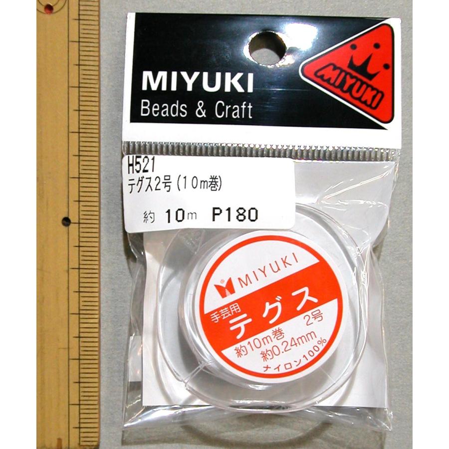MIYUKI H521 テグス 2号 クリア 太さ約0.24mm 約10m巻 : マリヤ手芸店