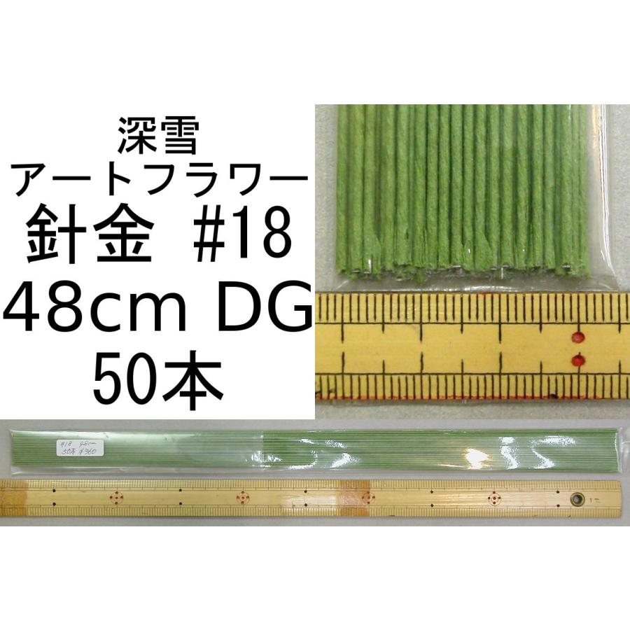 メール便可 針金 ♯18 48cm DG 50本束 深雪アートフラワー