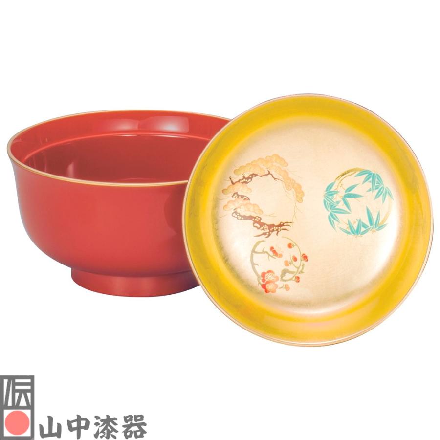 【山中漆器】松竹梅 雑煮椀 朱 | 