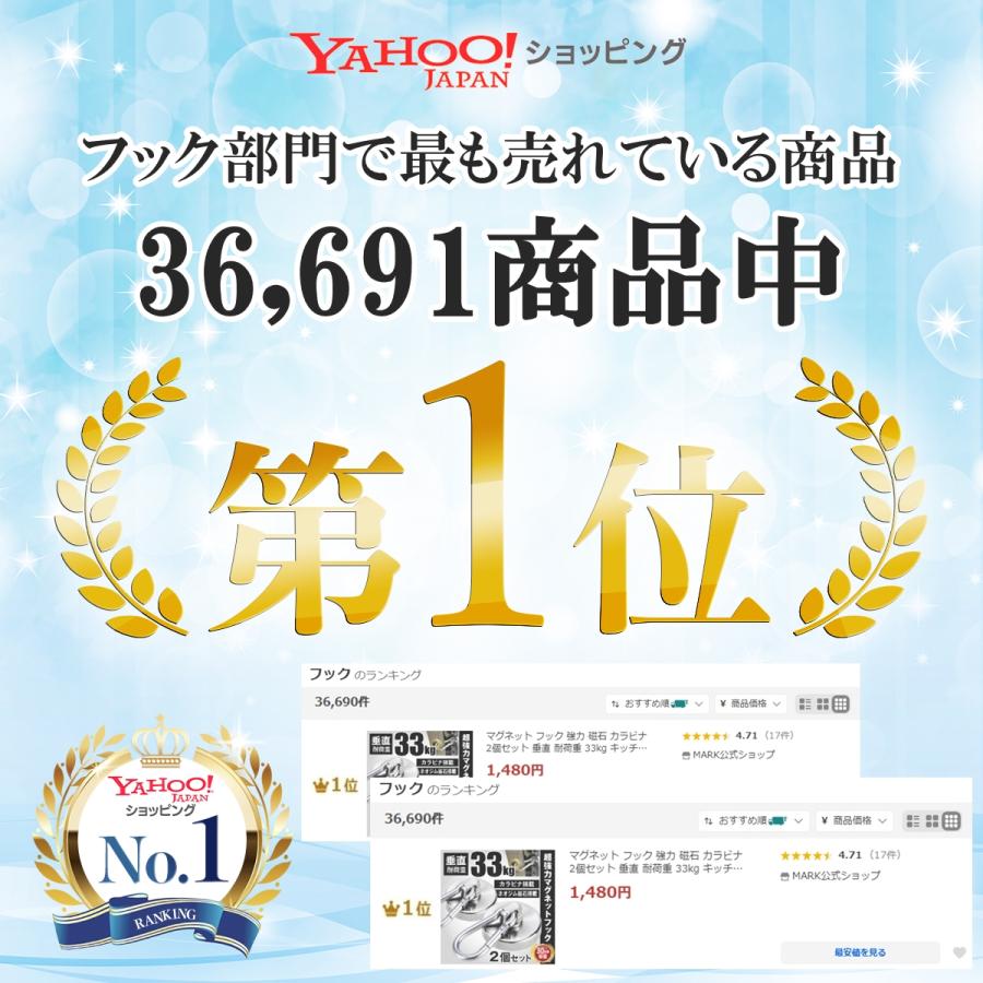 マグネット フック 強力 磁石 カラビナ 2個セット 垂直 耐荷重